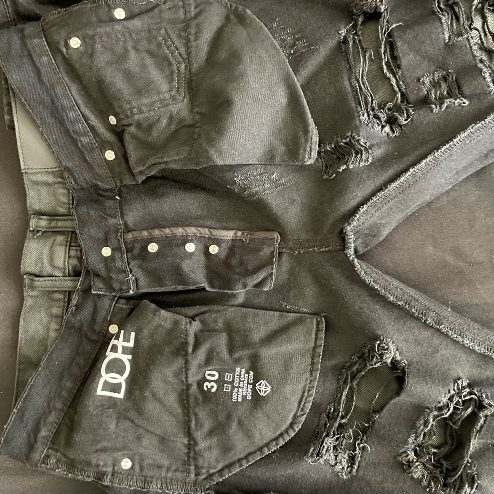 Dope Men’s Black Stredded Skinny Butterfly Skinny Jeans Size 30 - Picture 16 of 16